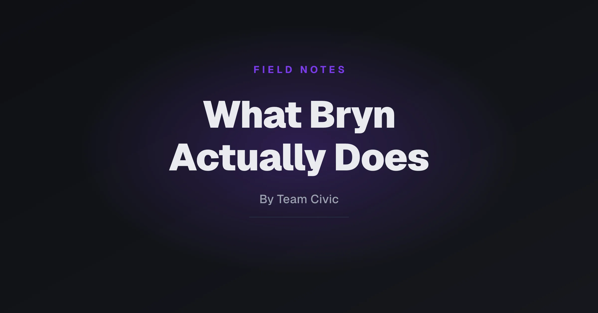 What Bryn Actually Does